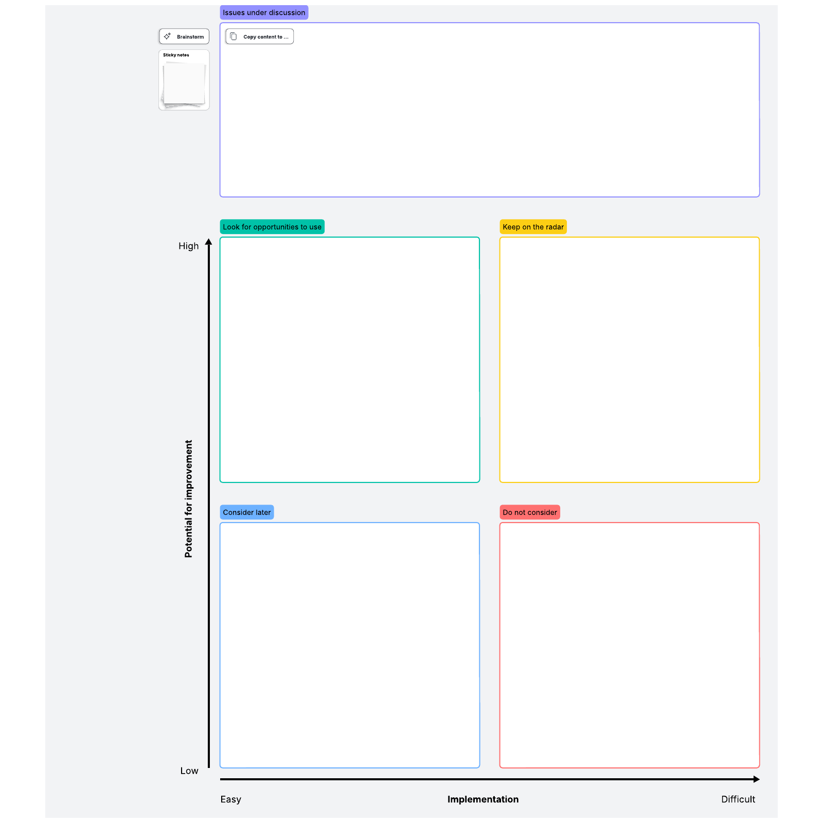 Parking lot matrix template | Lucidspark