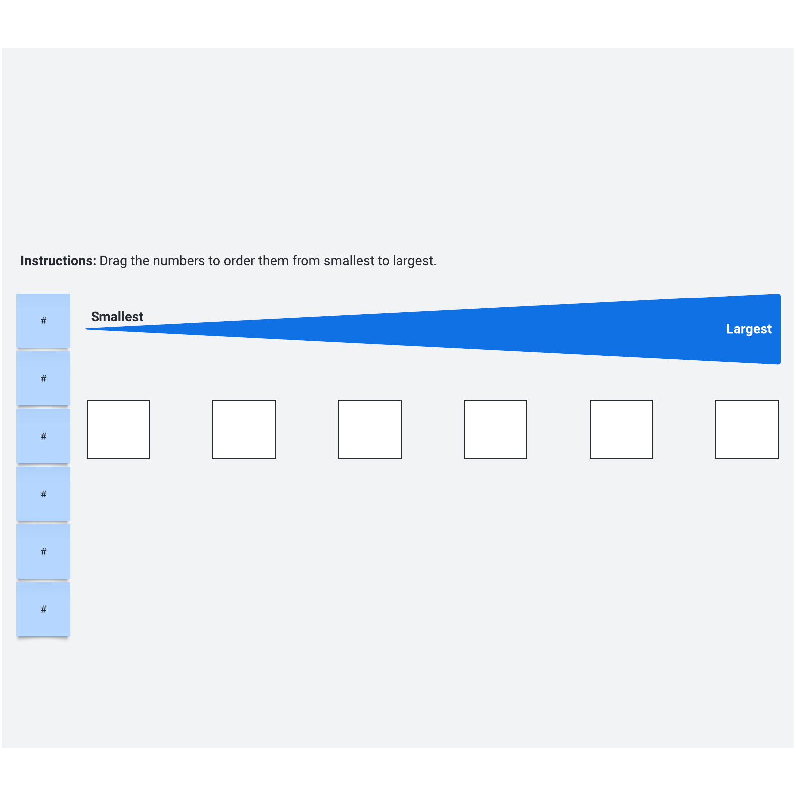 Ordering numbers smallest to largest  example