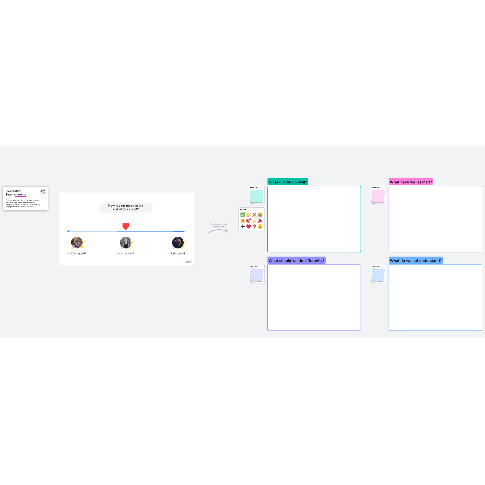 Sprint retrospective template Lucidspark