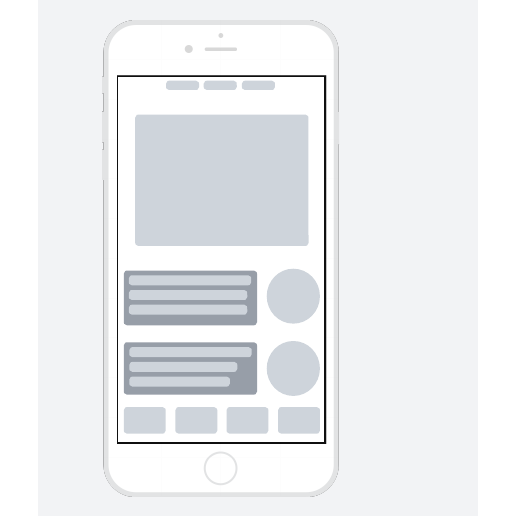 Modèle de wireframe pour mobiles