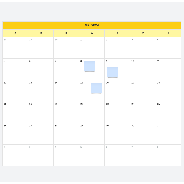 Go to Maandkalender template page