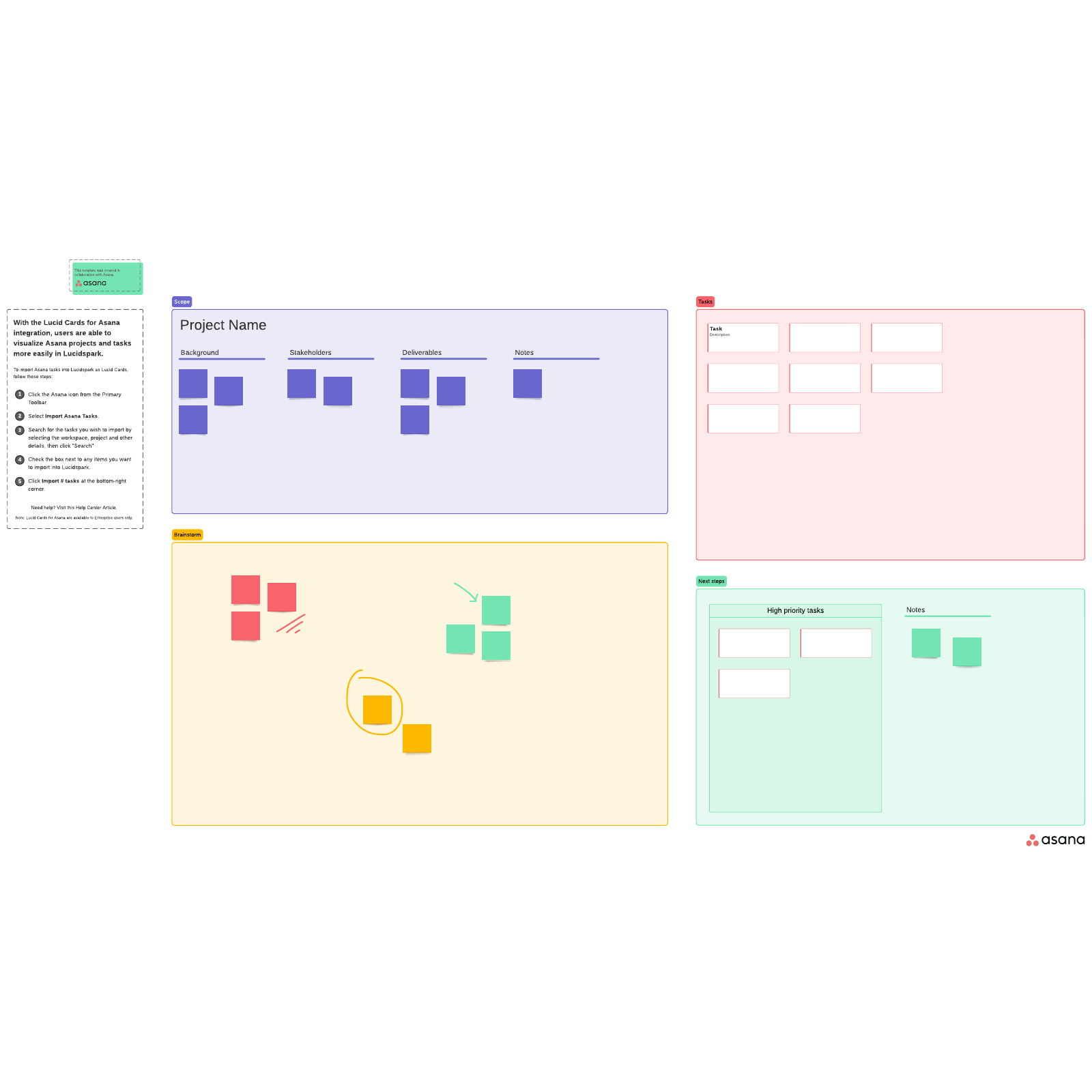 Template for Project Management with Asana