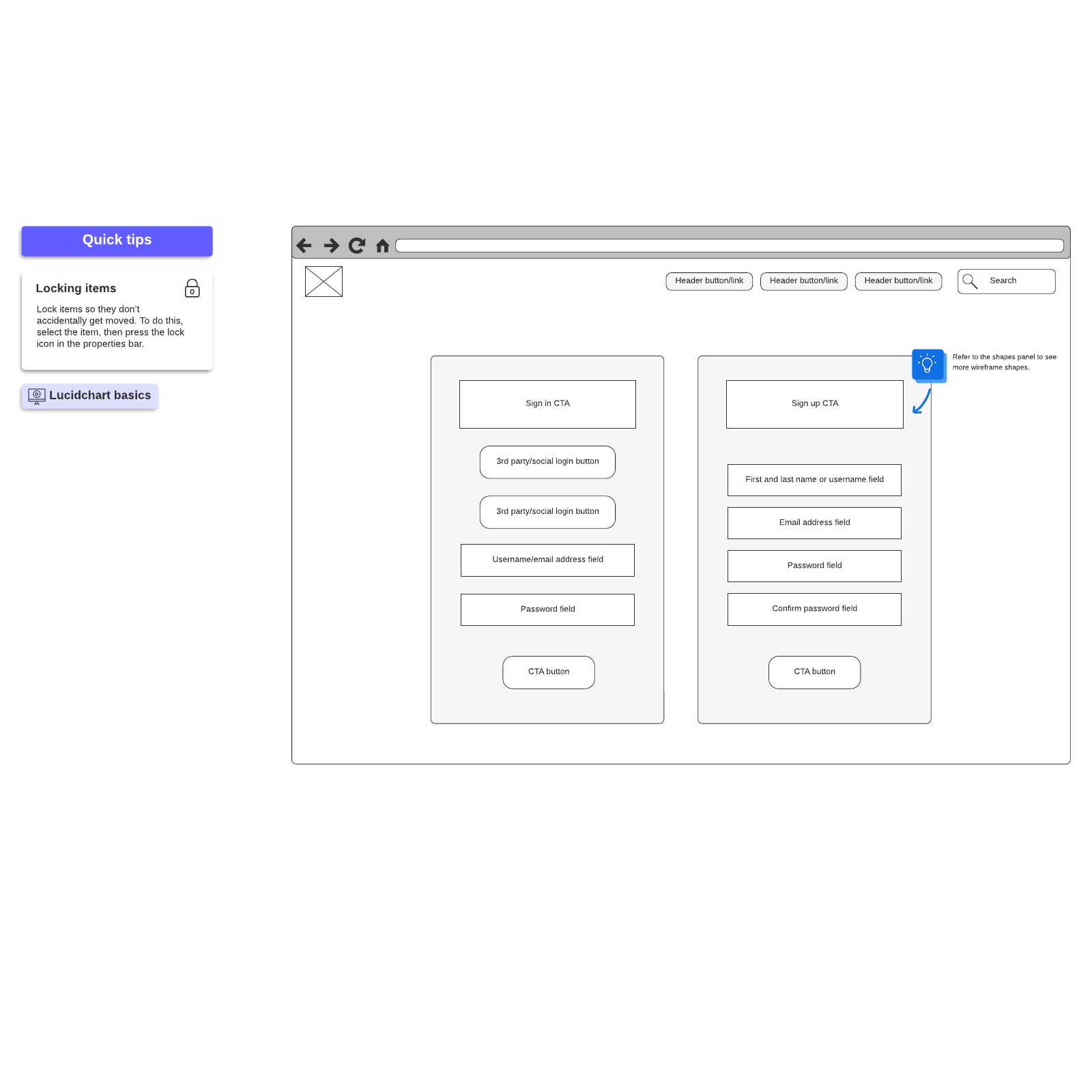 wireframe login page 