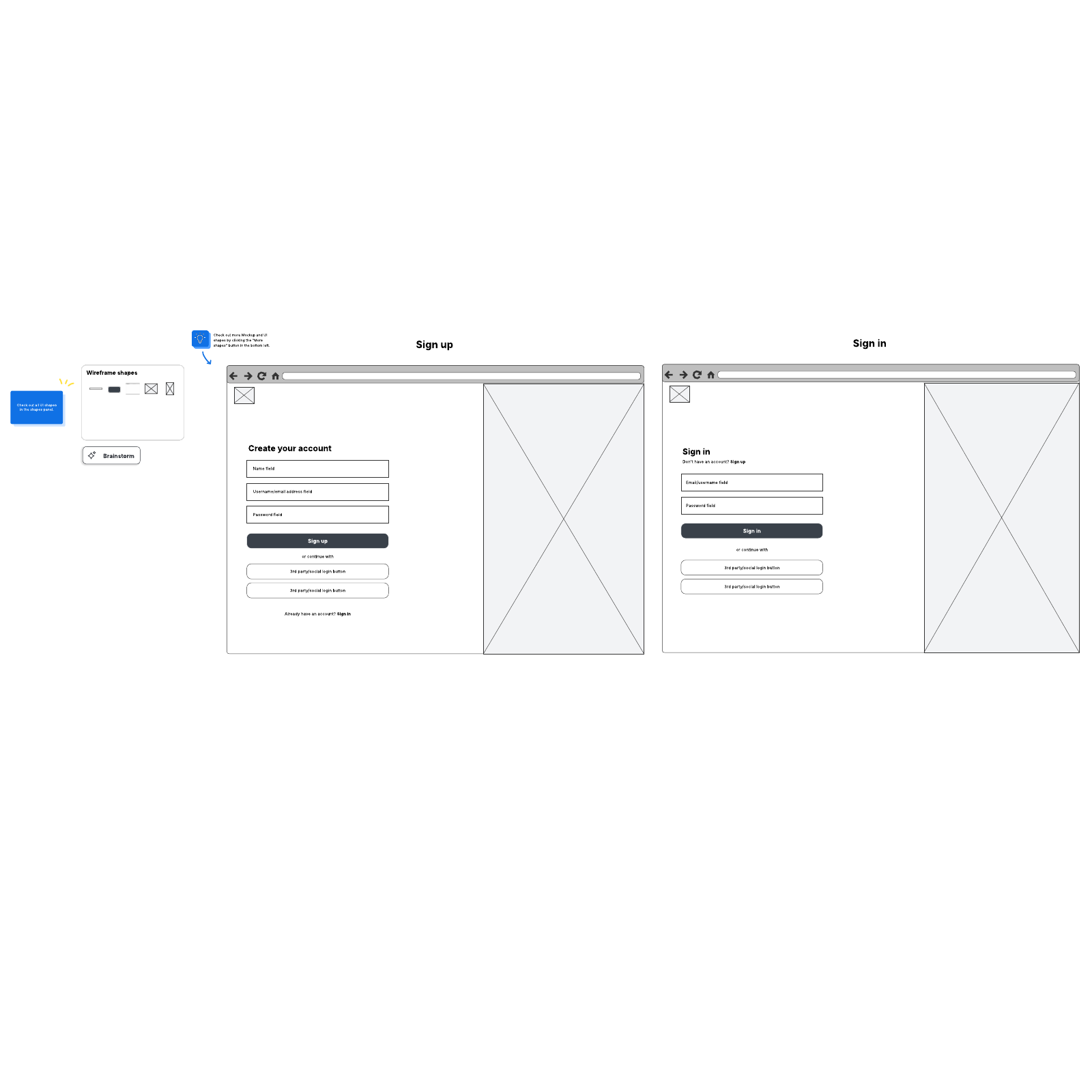 wireframe login page 