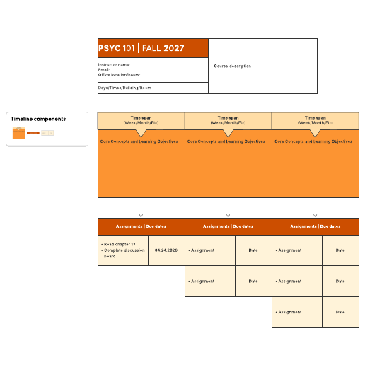Go to Instructor timeline syllabus template