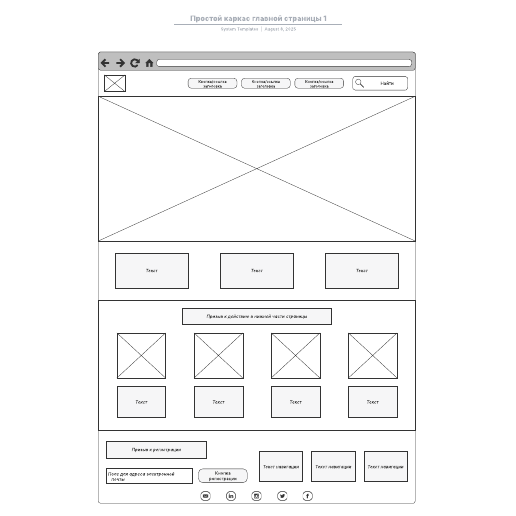 Go to Простой каркас главной страницы 1 template