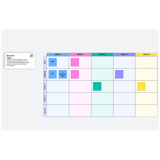 Go to Comparison chart template