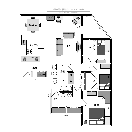 テンプレートで間取り図の作成