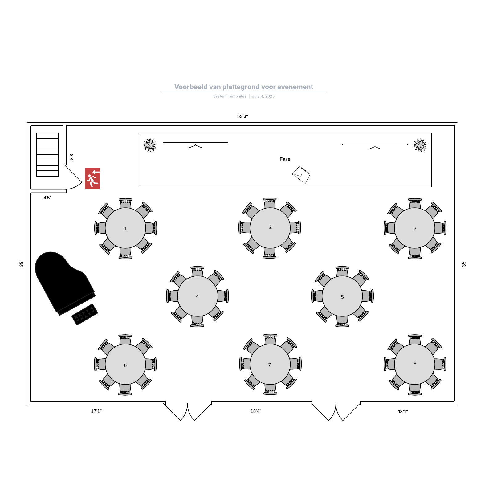 Voorbeeld van plattegrond voor evenement example