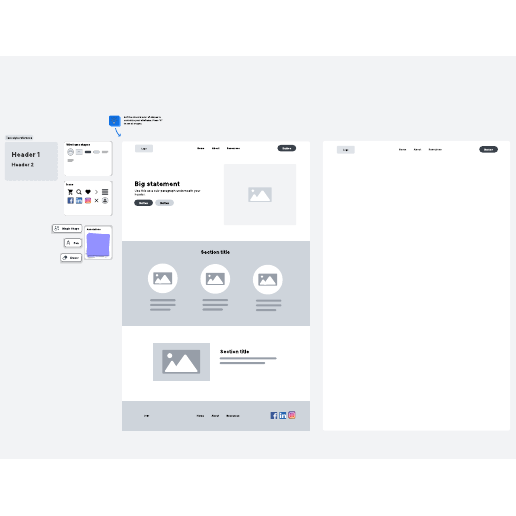 Webpage wireframe template