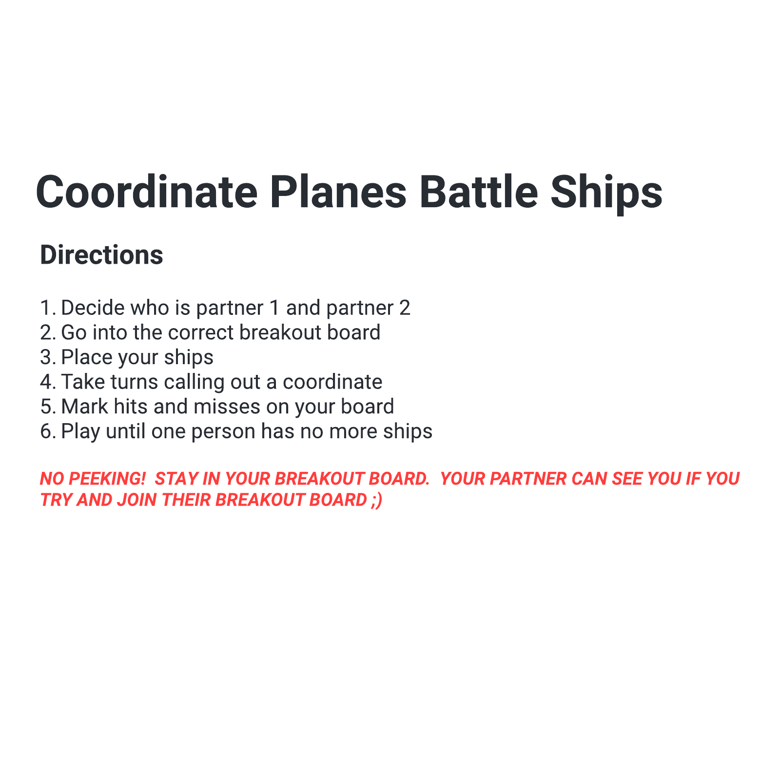 Coordinate planes battle ships  example