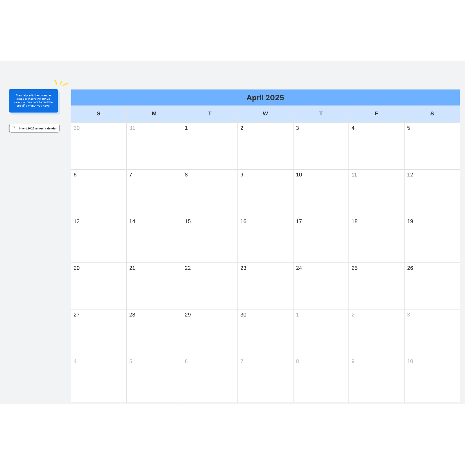 monthly calendar template 