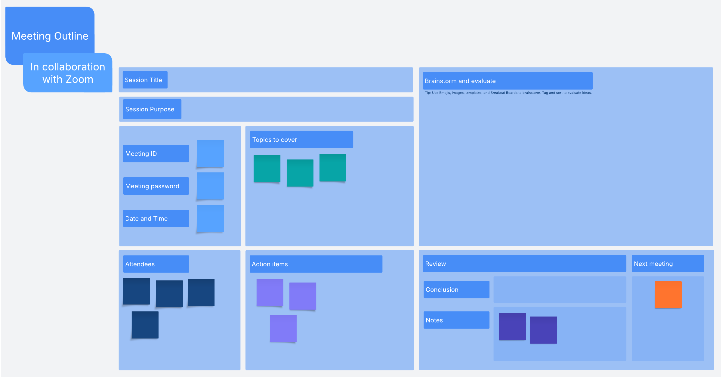 Zoom Meeting Planner Template