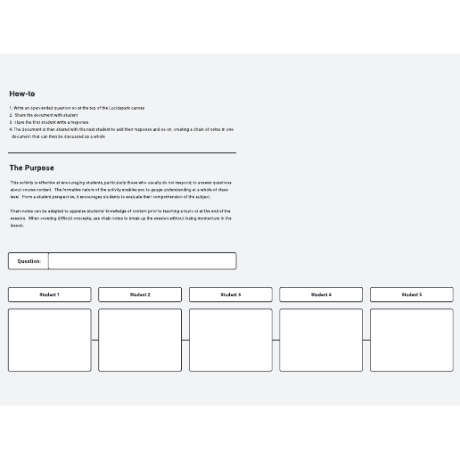 Go to Chain notes template