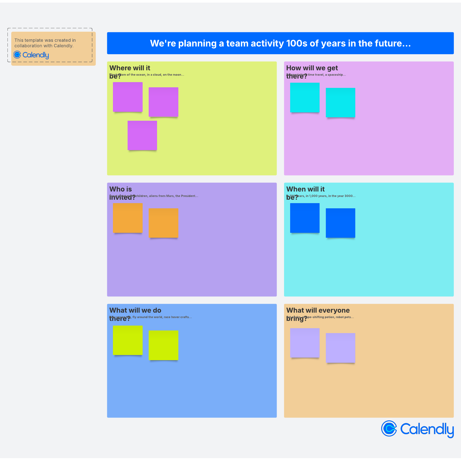 Calendly futuristic team activity icebreaker