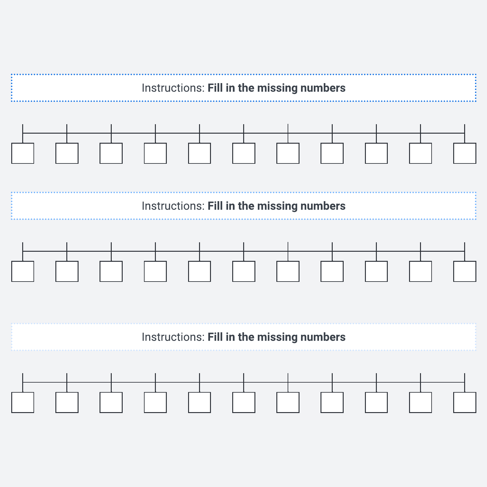 Number line template example