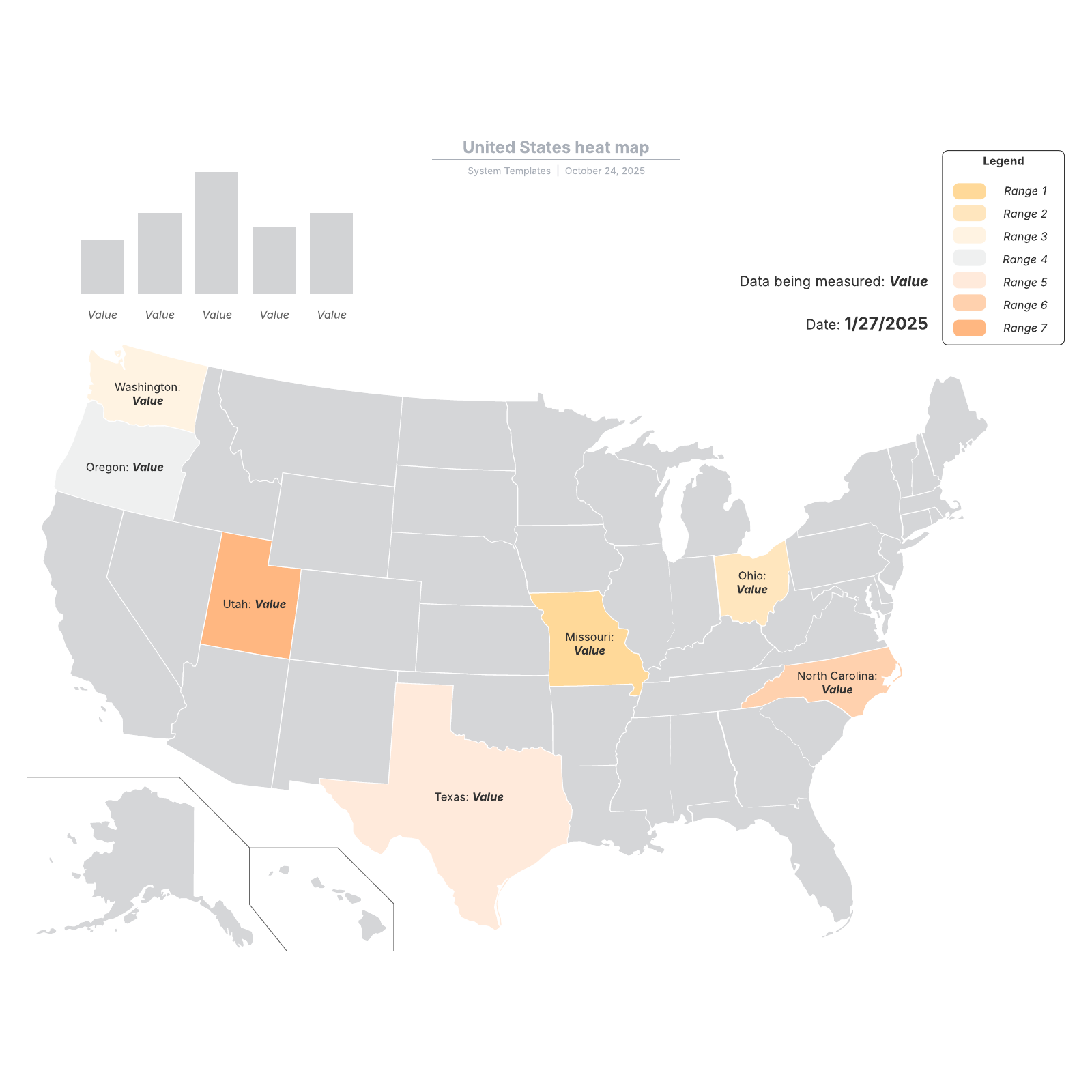United States heat map - 1600