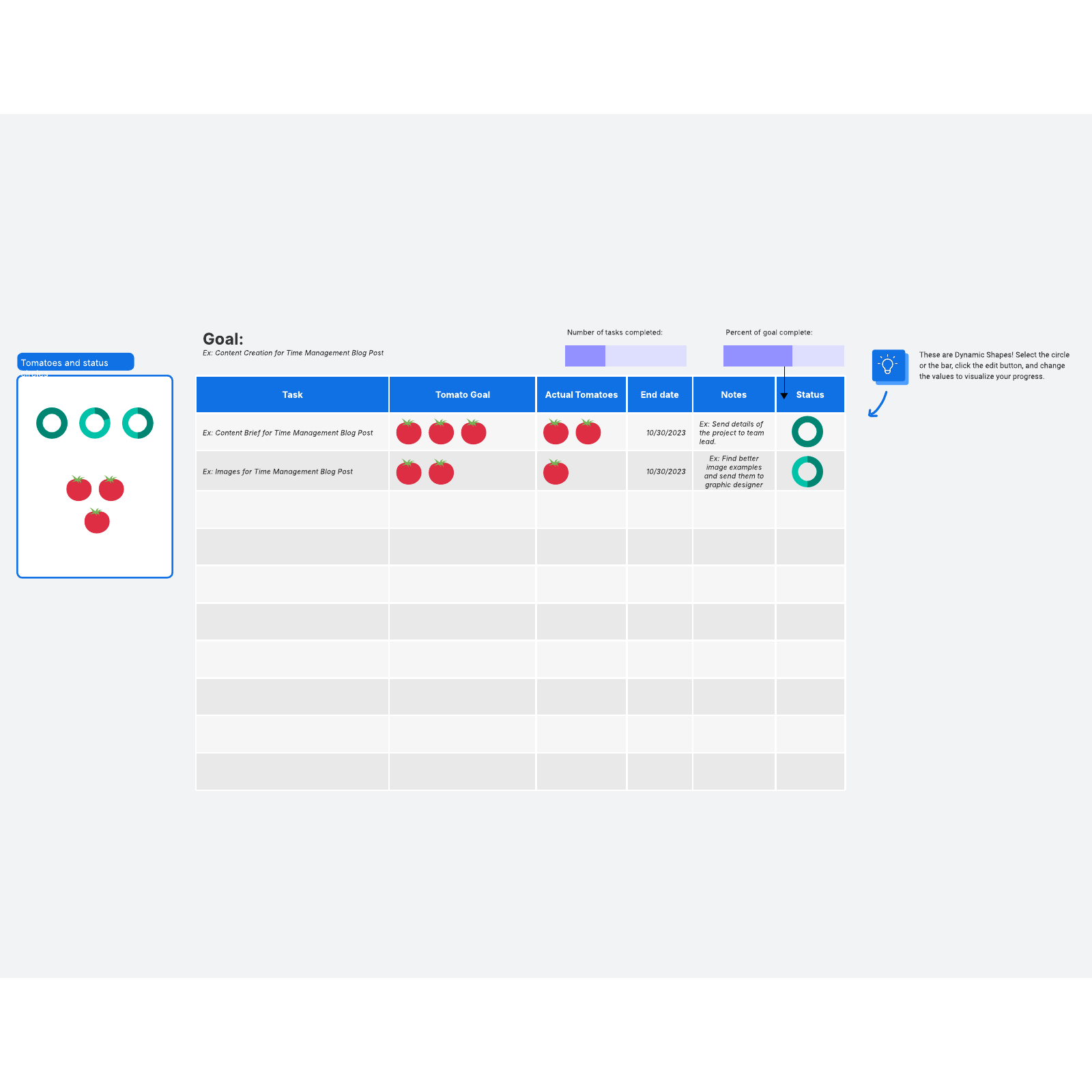 Pomodoro planner template