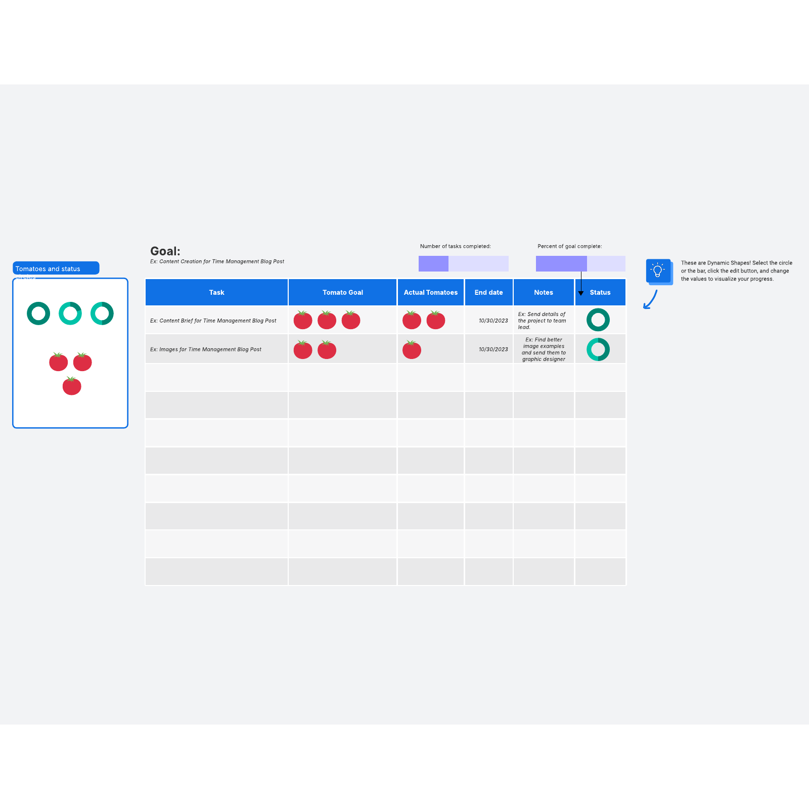 Pomodoro technique template