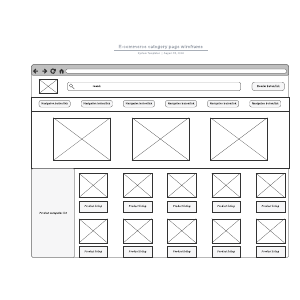 E-commerce category page wireframe
