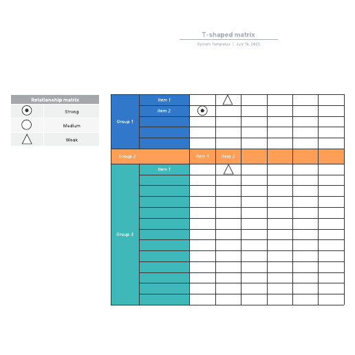 Go to T-shaped matrix template