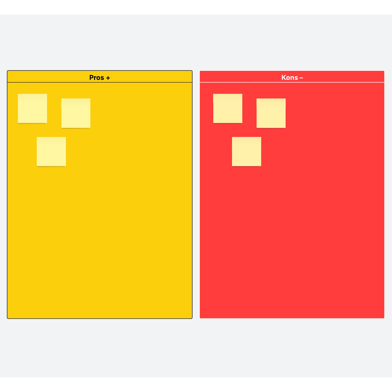 Vorlage für eine Pro- und Kontra-Liste