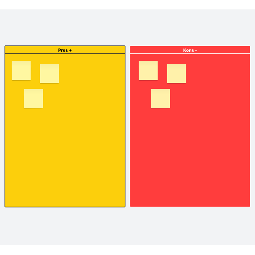 Vorlage für eine Pro- und Kontra-Liste