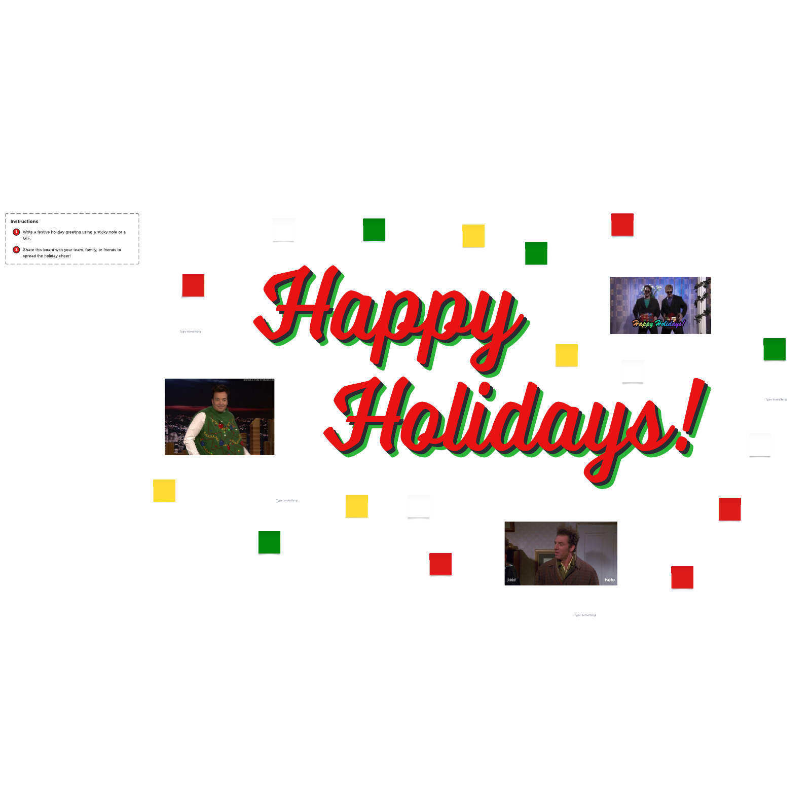 Happy holidays card example