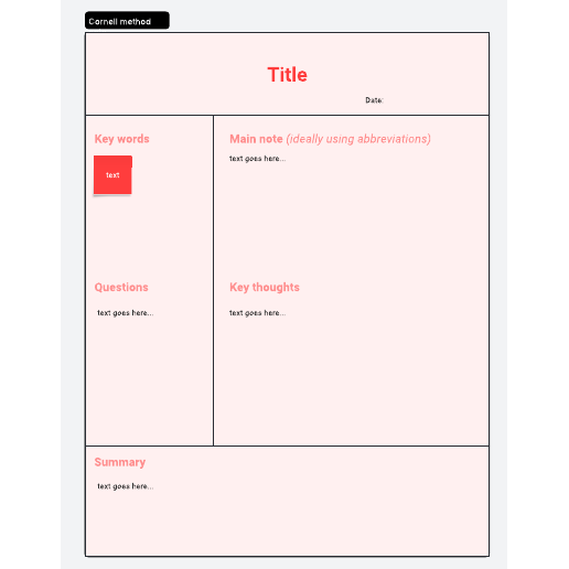 Go to The Cornell Method template