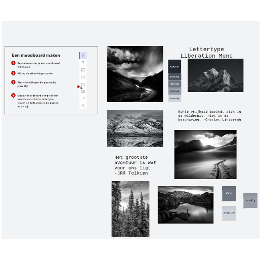 Voorbeeld van een moodboard