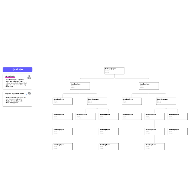 Go to Org chart (name, role, email) template page