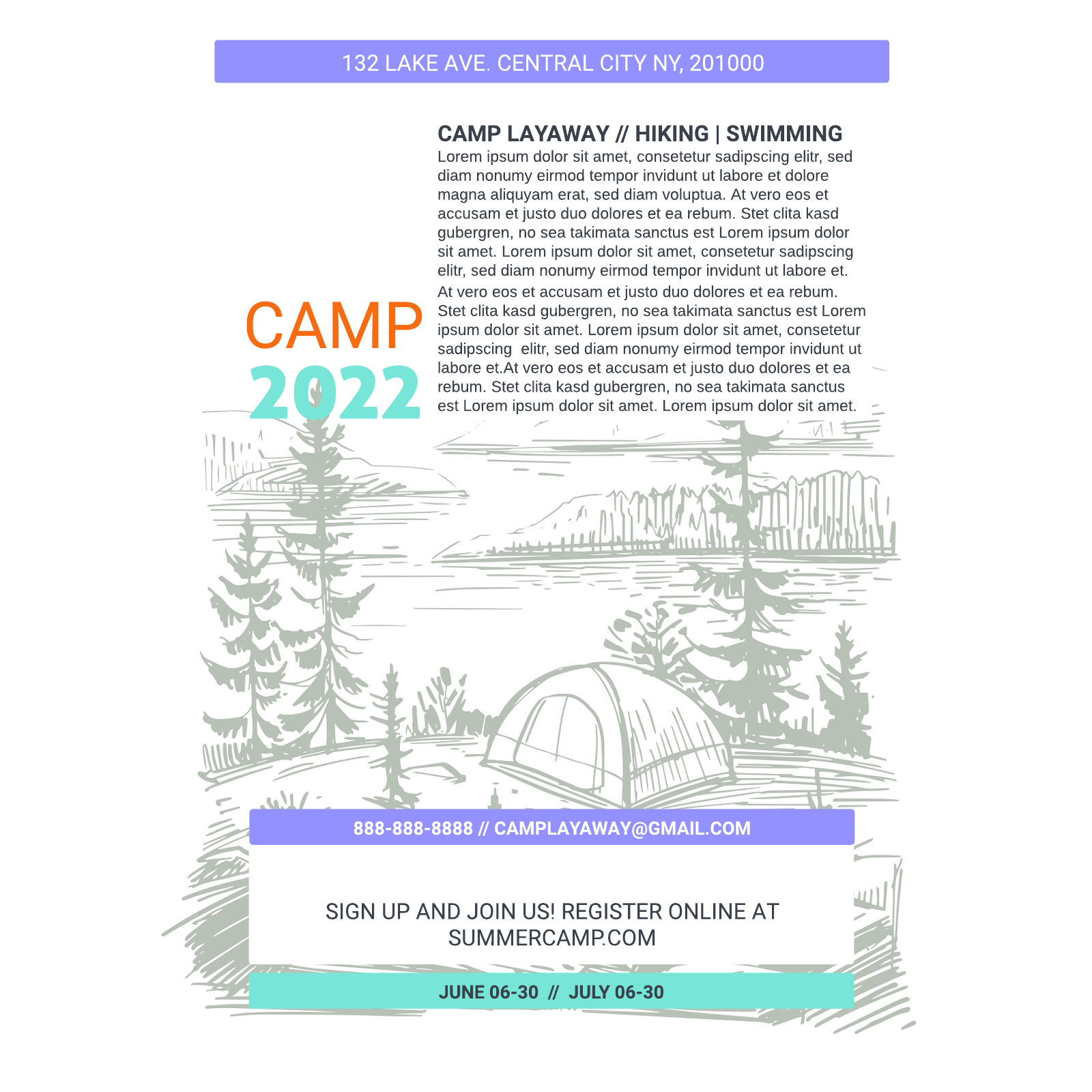 Summer camp flyer  example