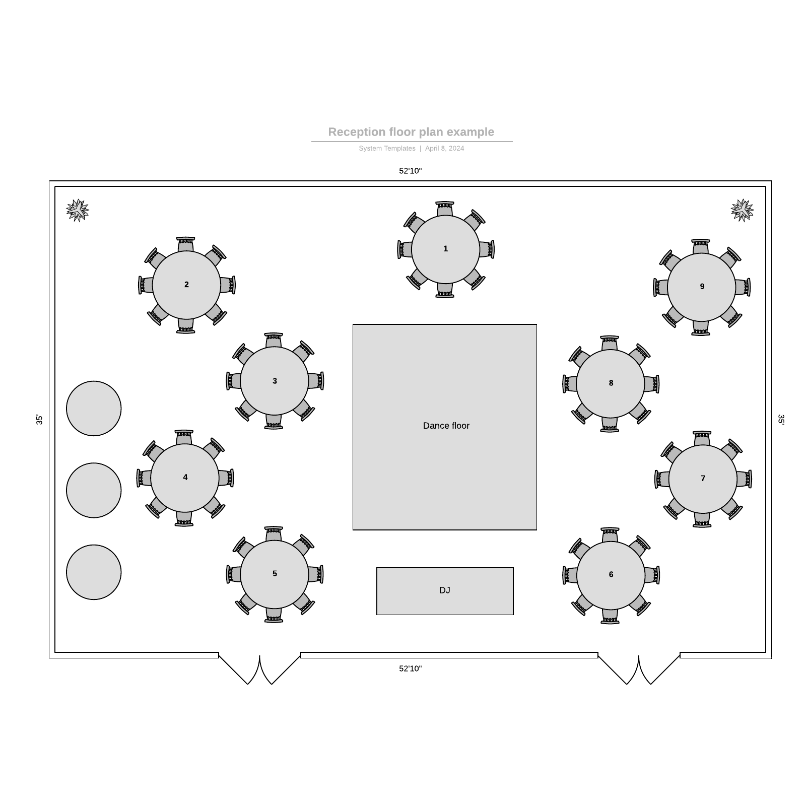 Reception floor plan example example