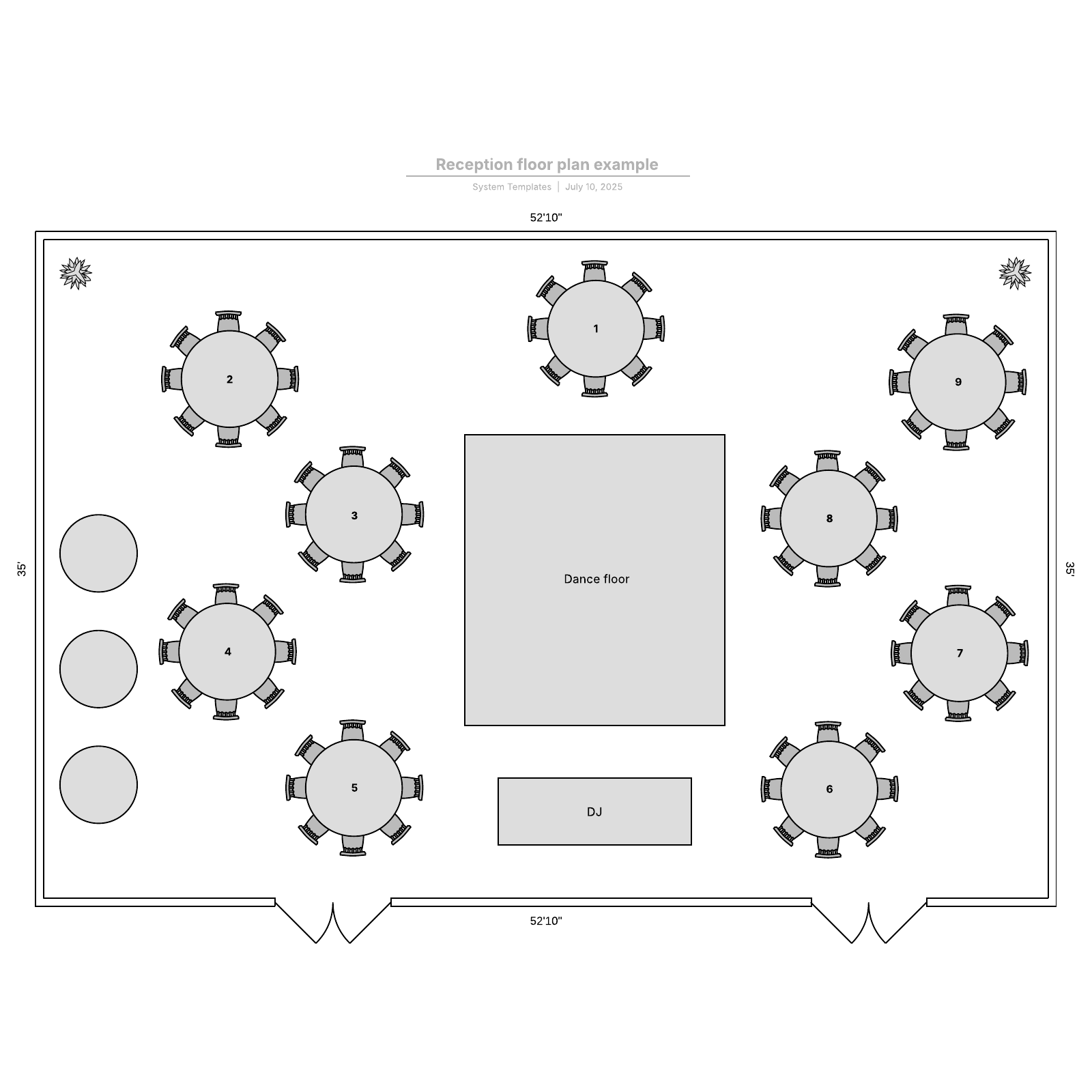 Reception floor plan example example