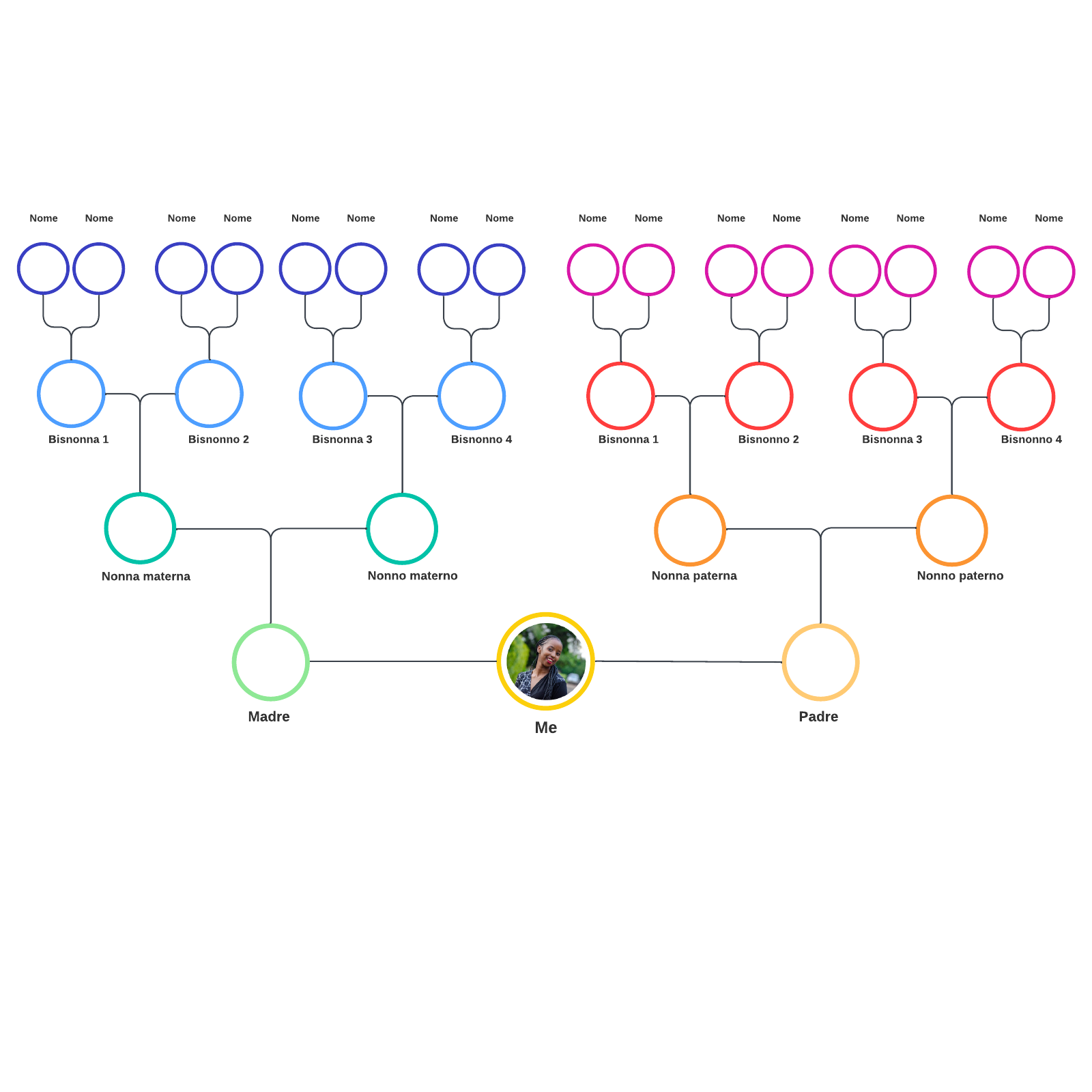 modello di albero genealogico