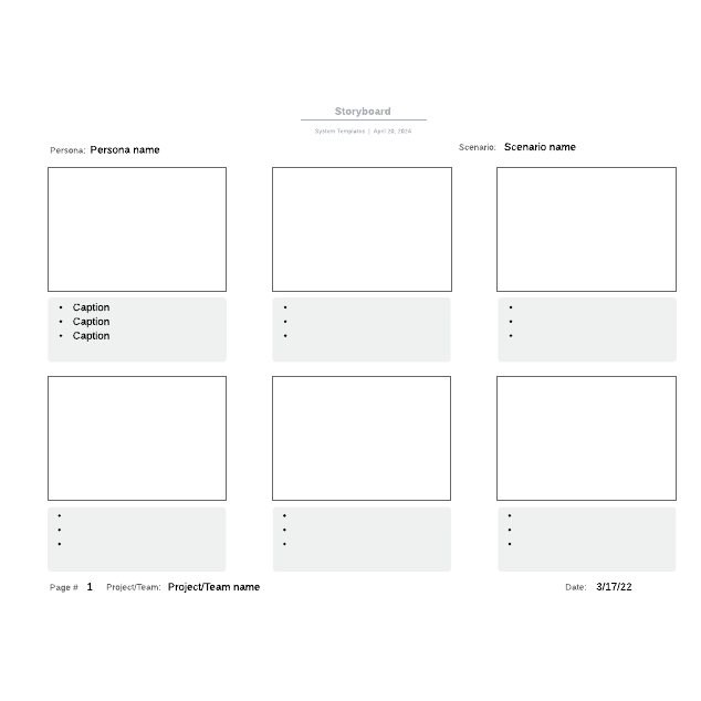 Go to Storyboard template page