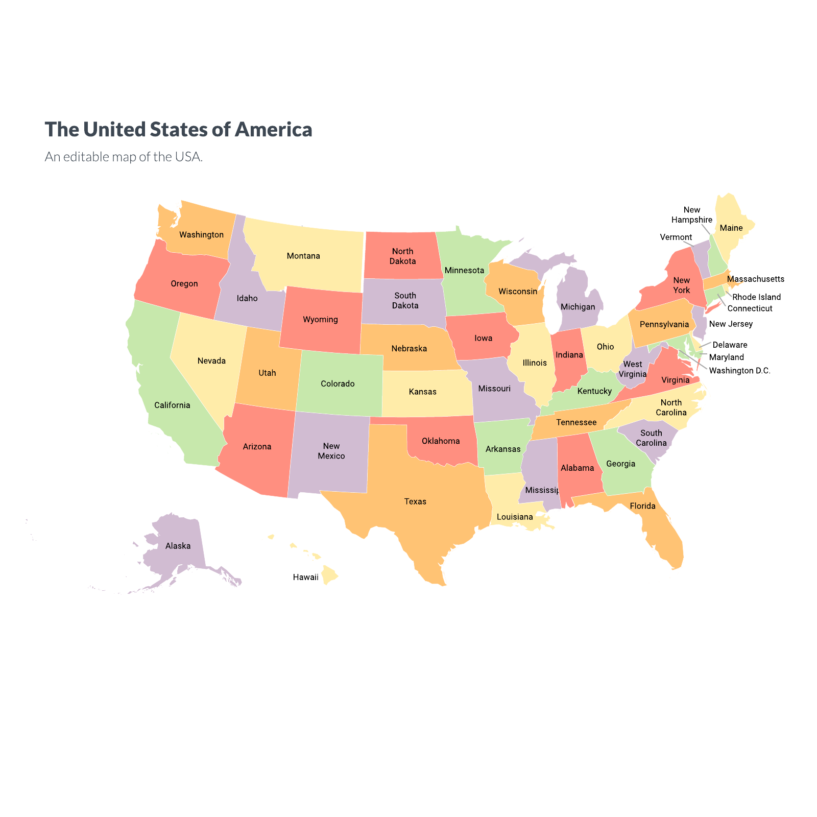 Map of the United States | Lucidchart