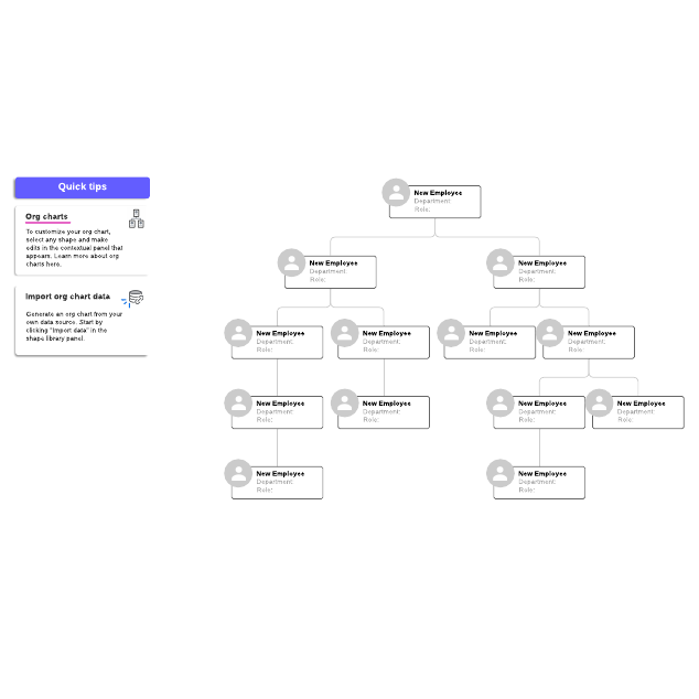 Go to Org chart (name, role, department, photo) template page