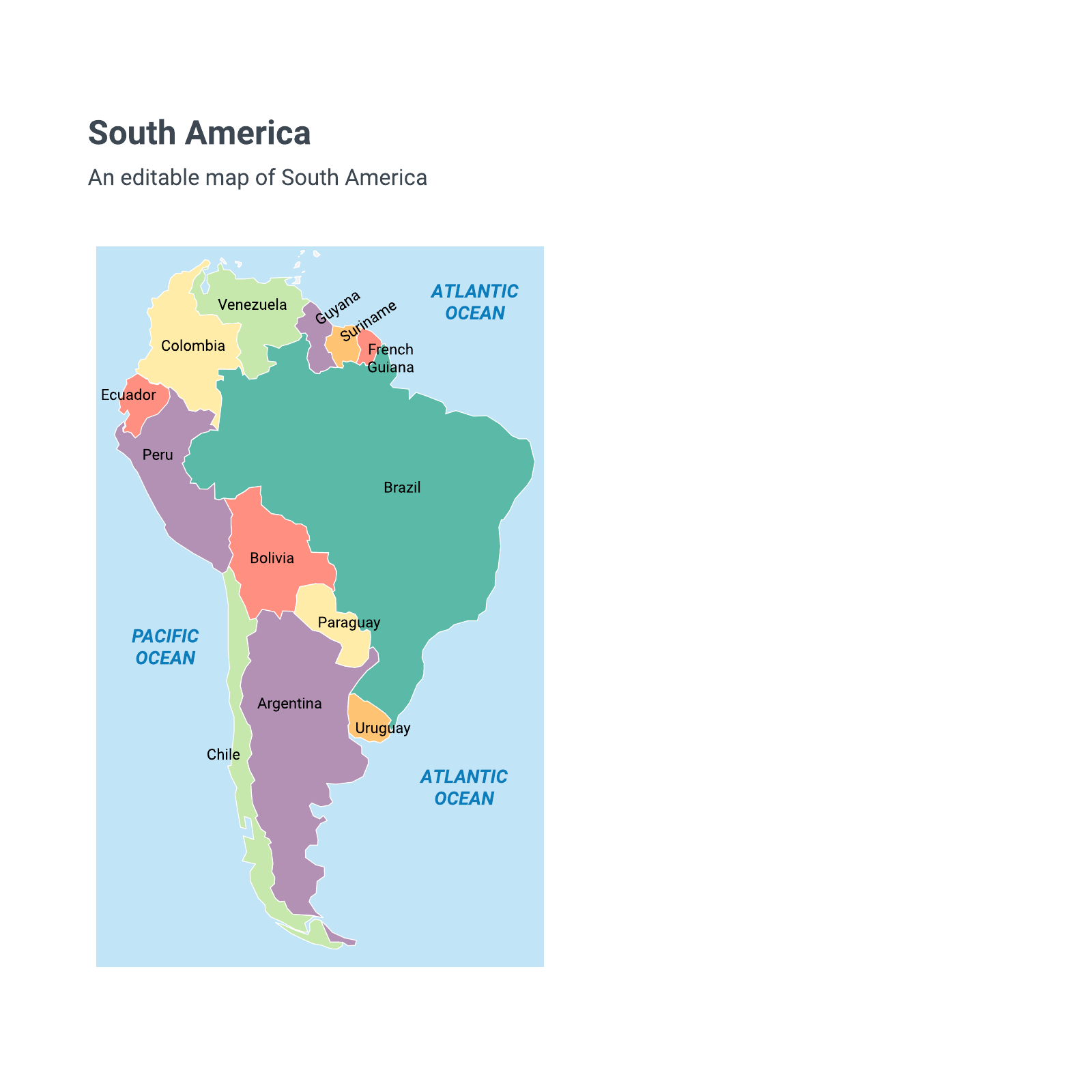 Map of South America example