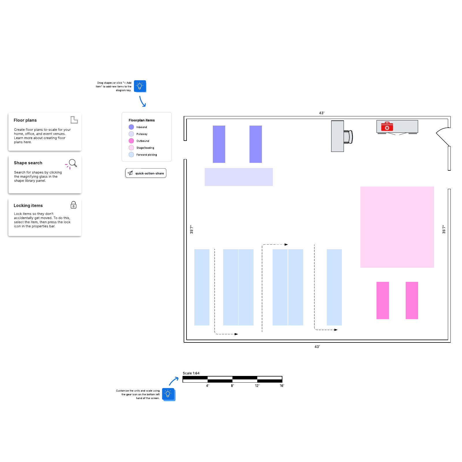 Warehouse floor plan example