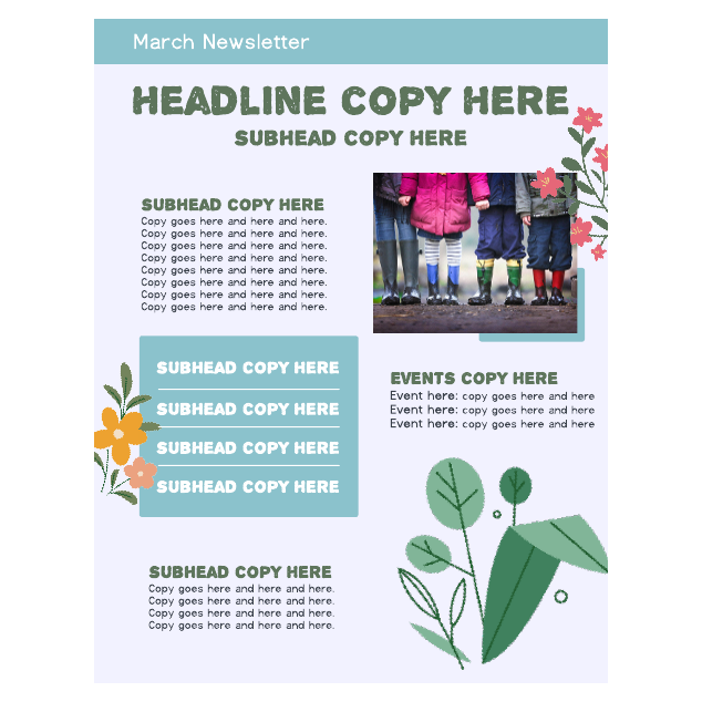 Go to March newsletter template page
