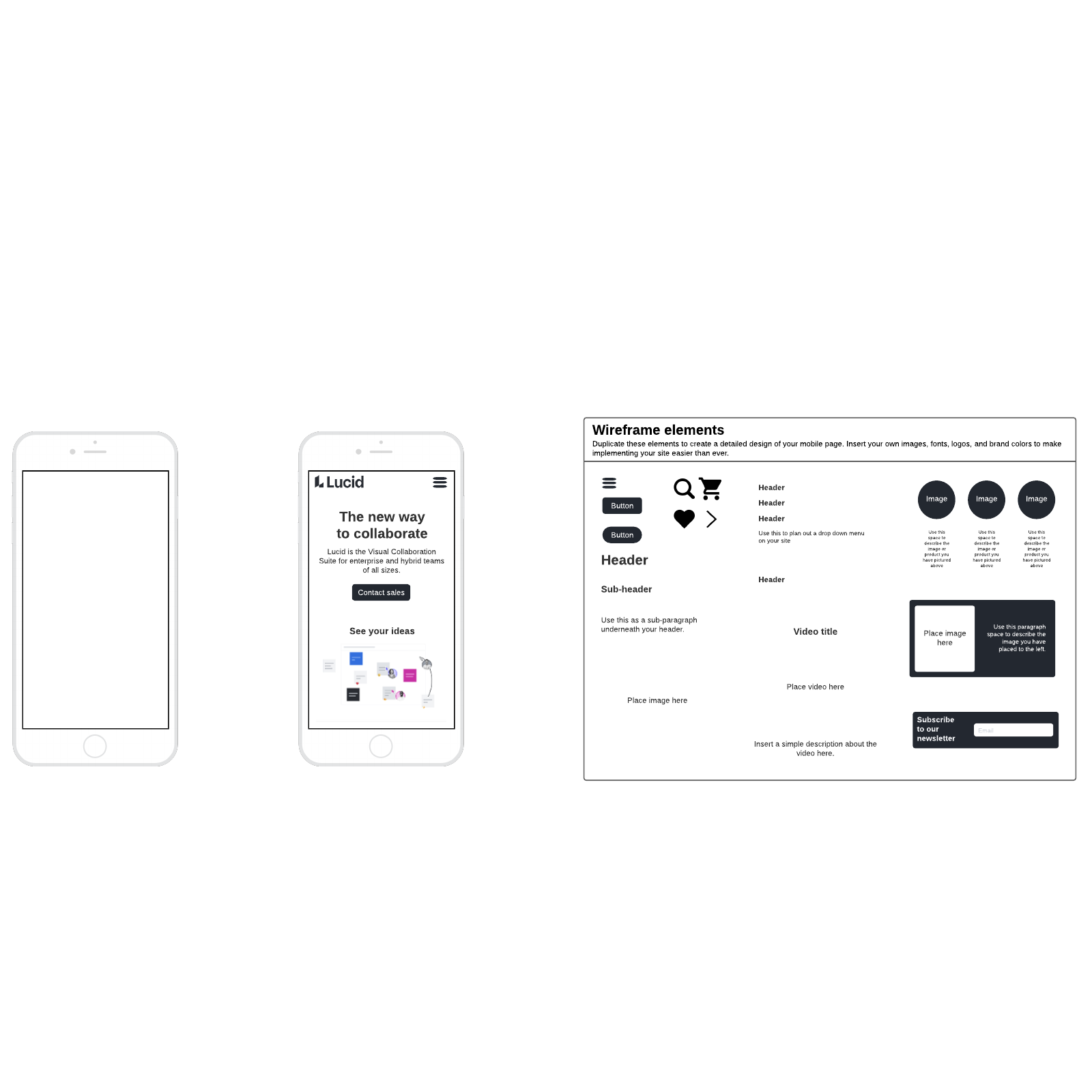 Detailed mobile wireframe example