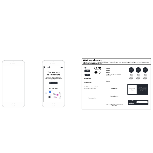 Go to Detailed mobile wireframe template page