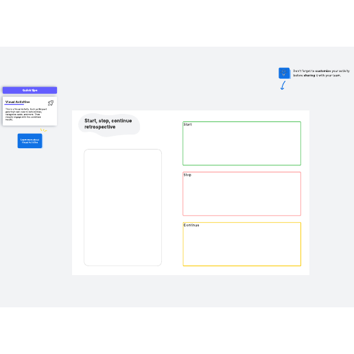 Go to Start, stop, continue retrospective activity template