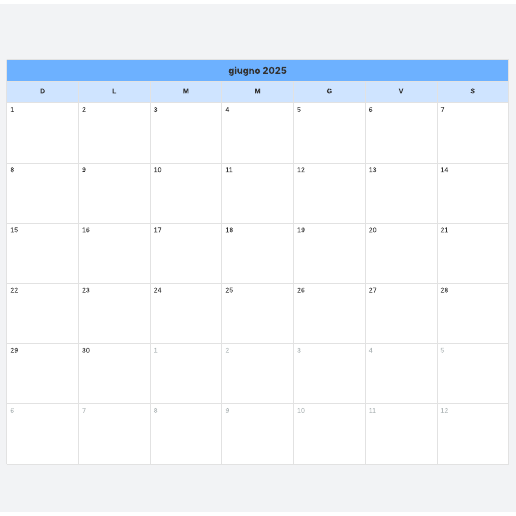 modello di calendario mensile